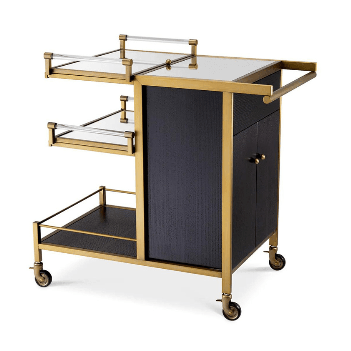 Eiffel mirror glass party car with brass frame