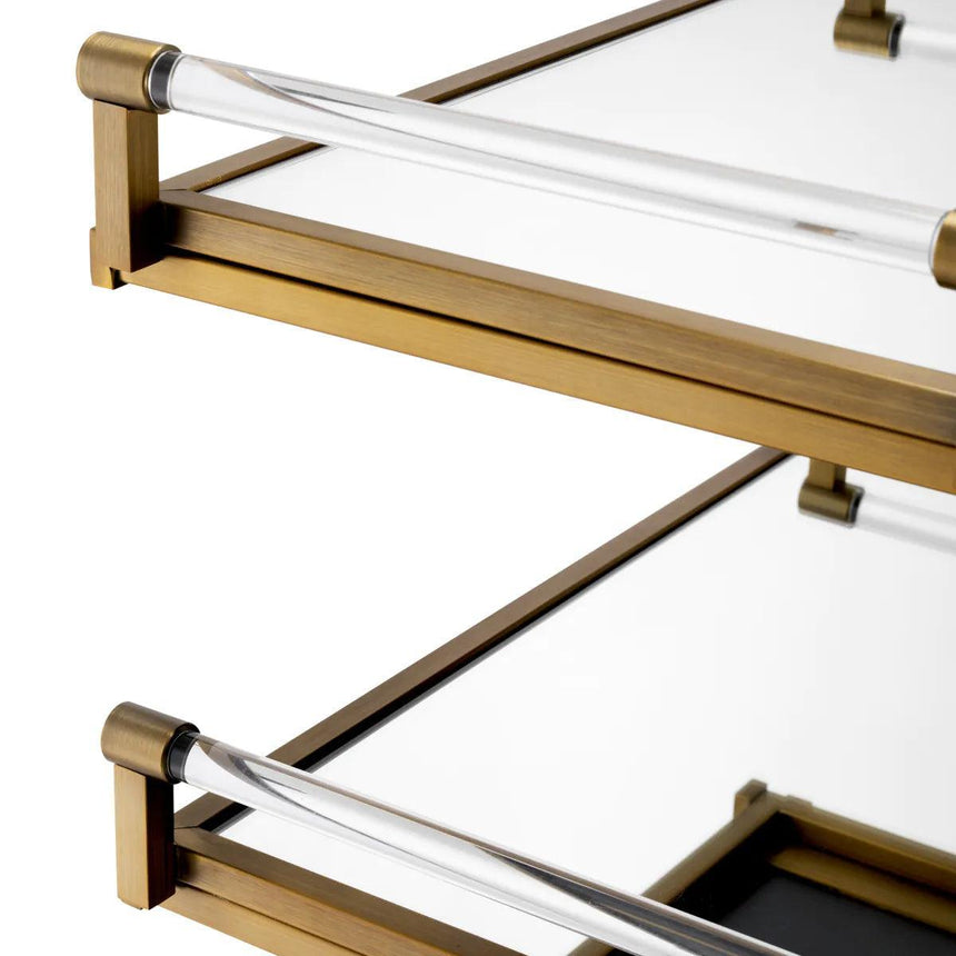 Eiffel mirror glass party car with brass frame