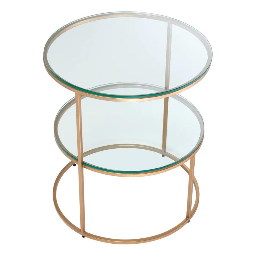 Circles glass side table