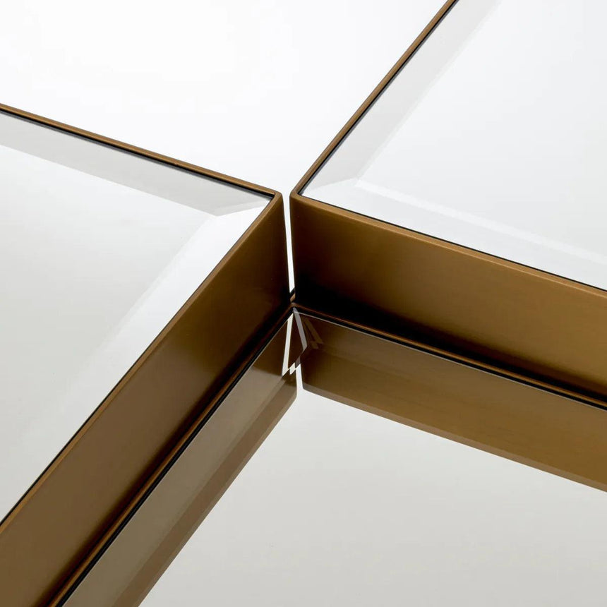 Esposito mirrored glass coffee table set