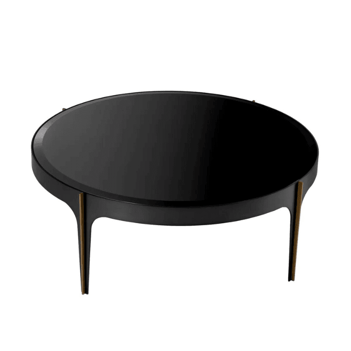 Artemisa glass coffee table with bronze legs Ø94