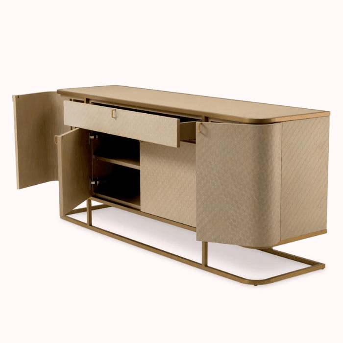 Napa Valley wood cabinet with brass legs