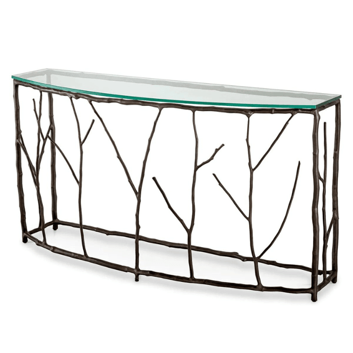 Antico glass console table 140x41