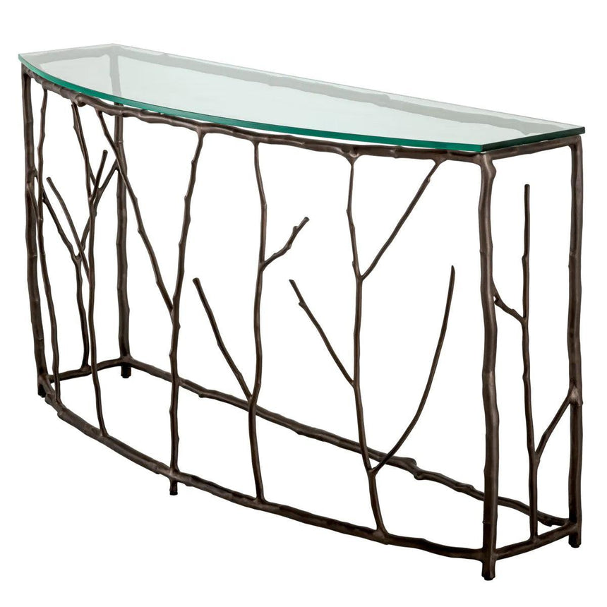 Antico glass console table 140x41