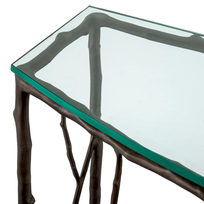 Antico glass console table 140x41