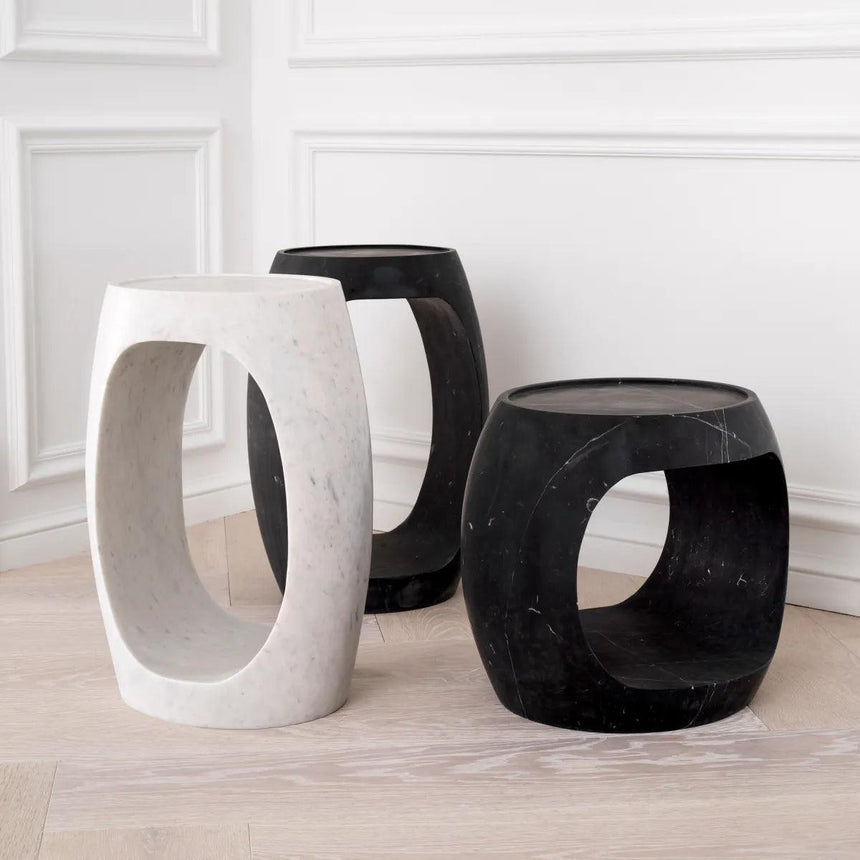 Clipper marble side table 37x29