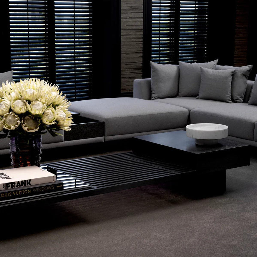 The Crest glass coffee table