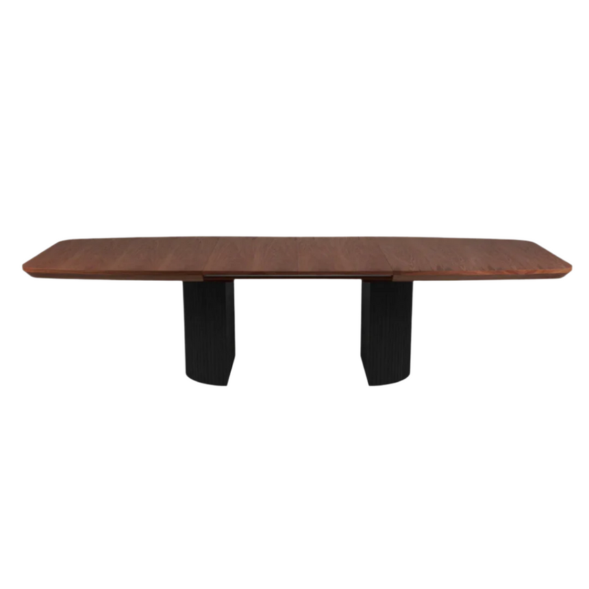 Mana extendable wooden dining table with black legs