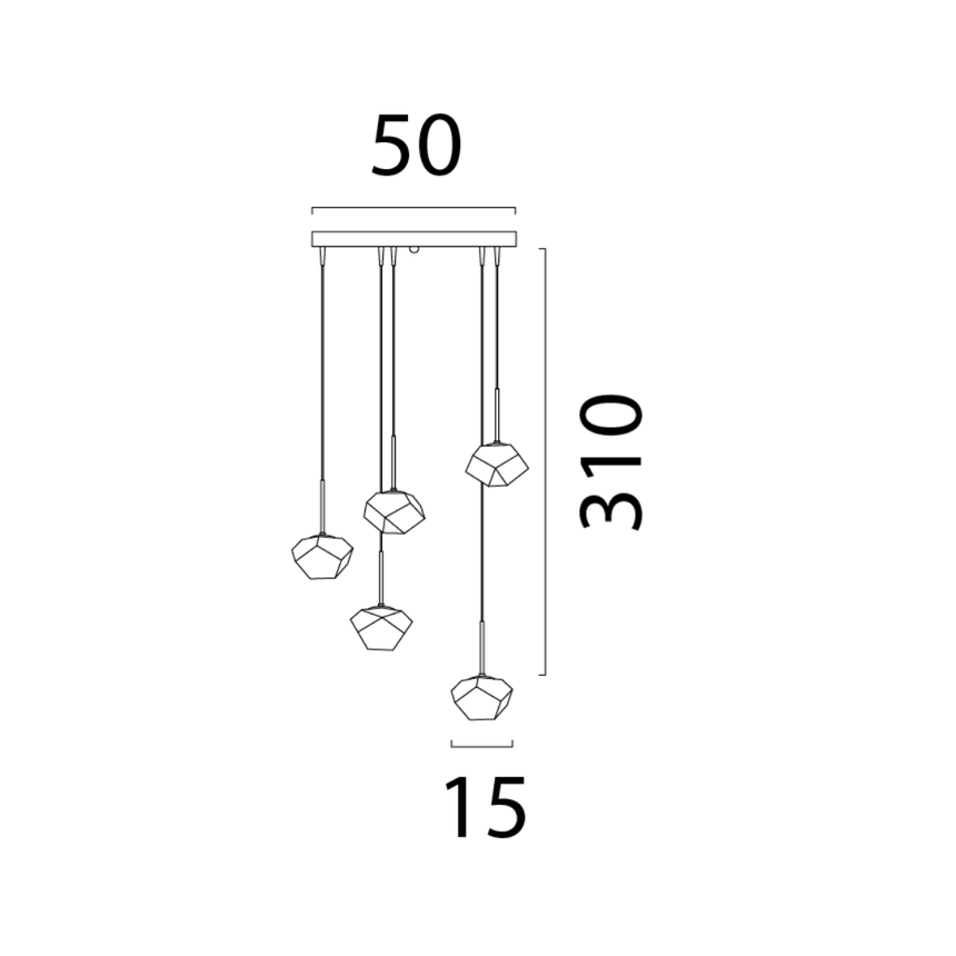 Pezzo üveg függőlámpa