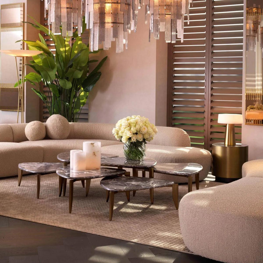 Regional marble coffee table set