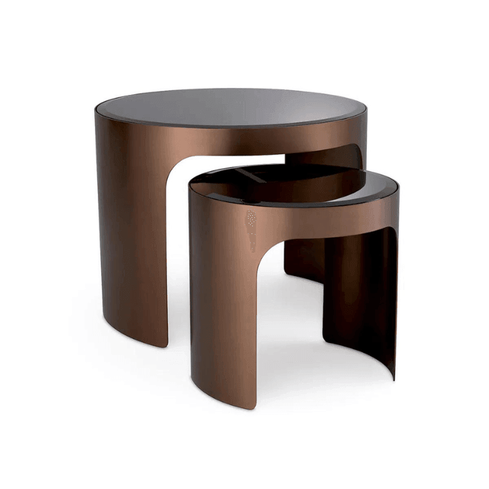 Piemonte glass side table set