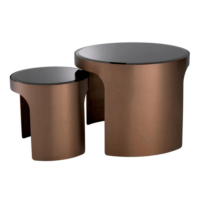 Piemonte glass side table set