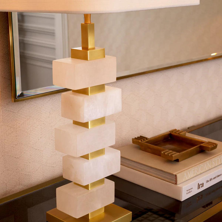 Amber plaster table lamp