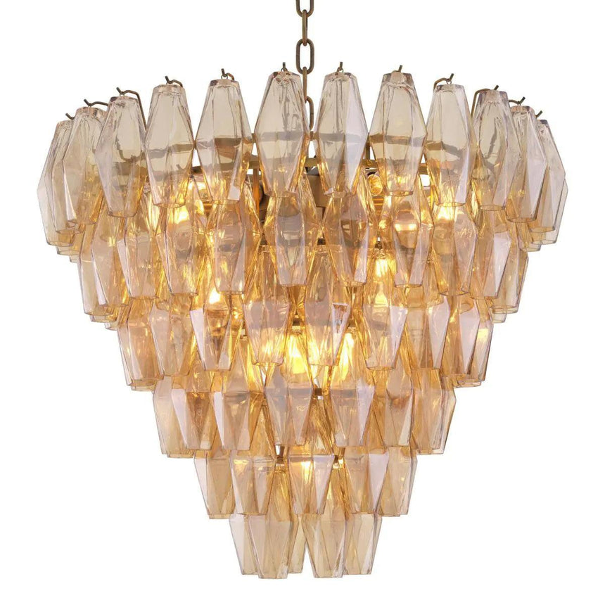 Benin glass chandelier 58cm
