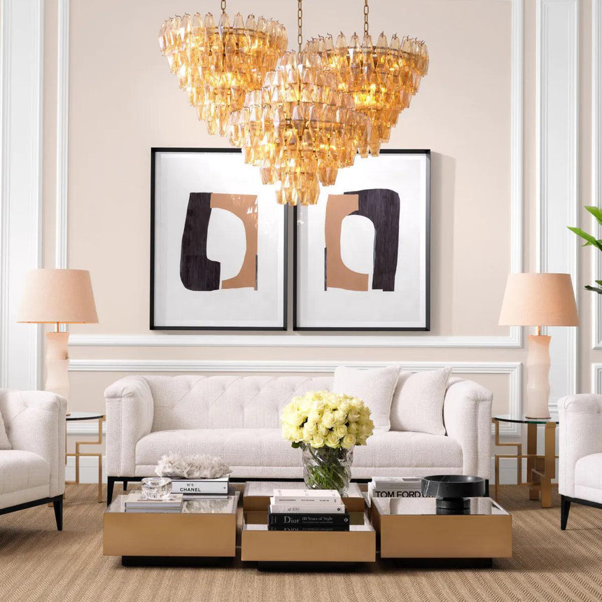 Benin glass chandelier 58cm