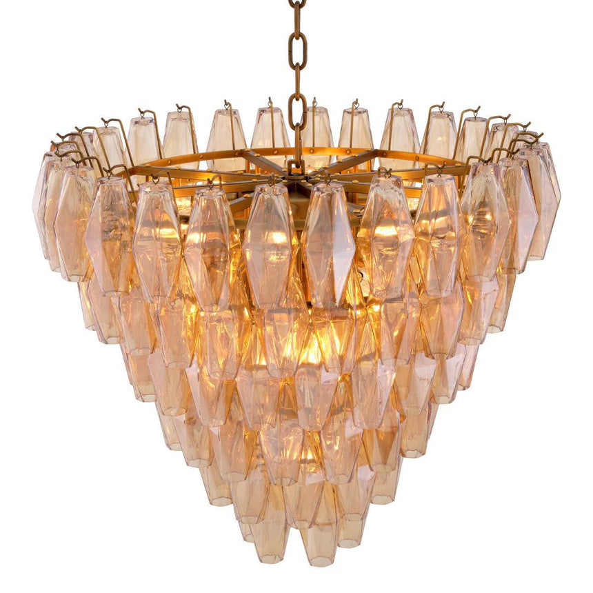 Benin glass chandelier 58cm