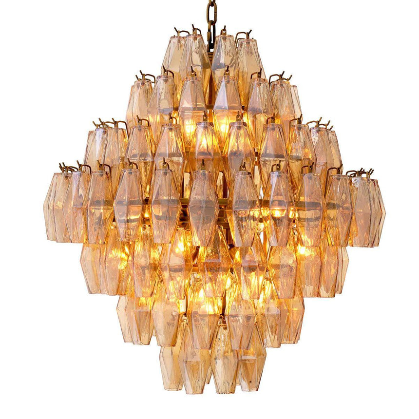 Benin glass chandelier 74cm