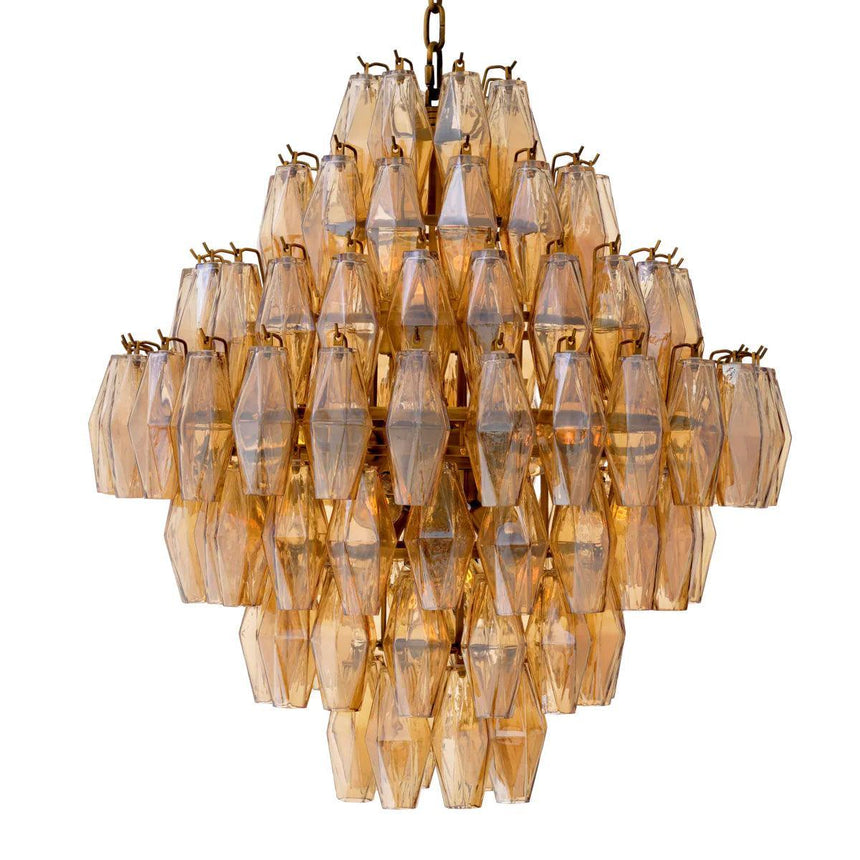 Benin glass chandelier 74cm