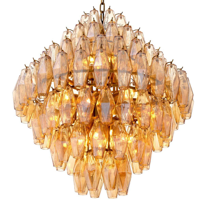 Benin glass chandelier 74cm
