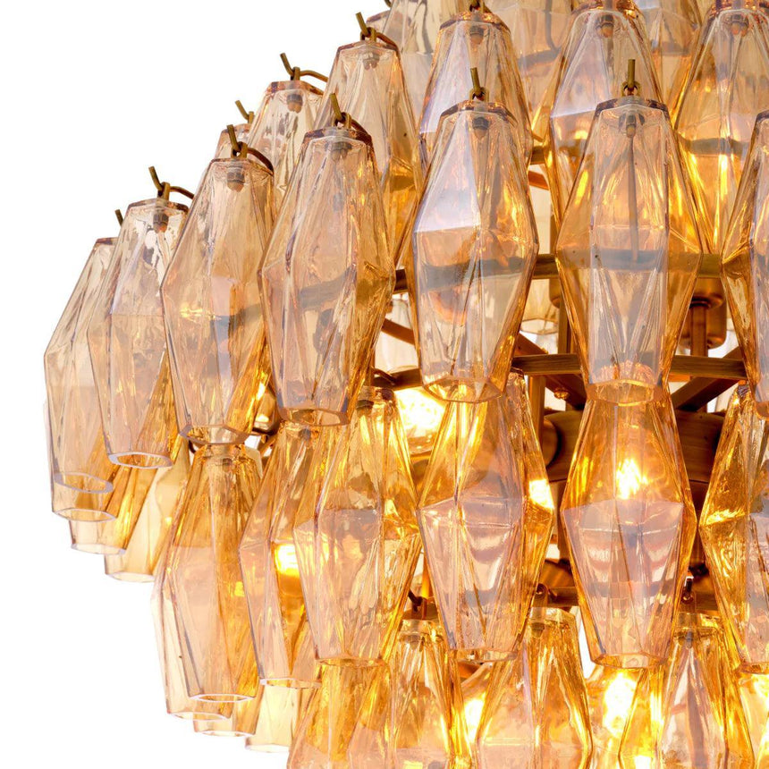 Benin glass chandelier 74cm