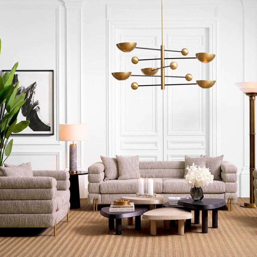 York szövet fotel sárgaréz lábakkal