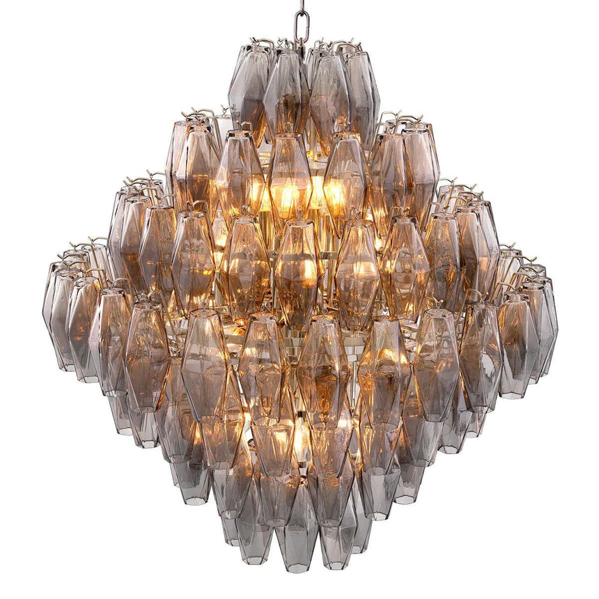 Benin glass chandelier 74cm