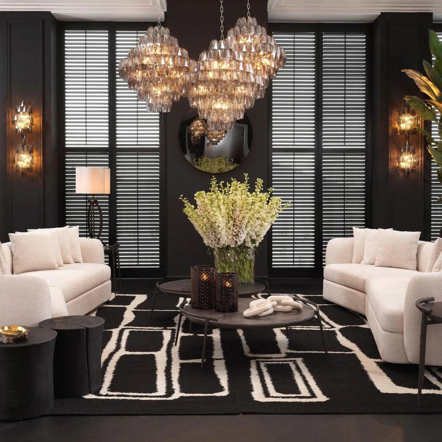 Benin glass chandelier 74cm