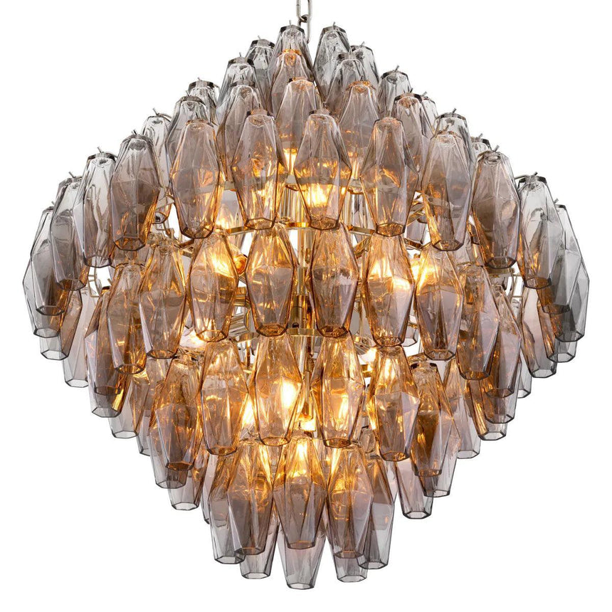Benin glass chandelier 74cm