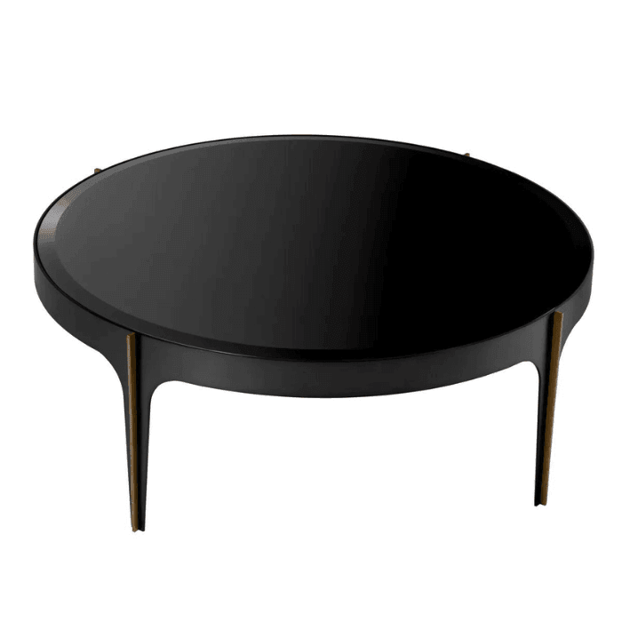 Artemisa glass side table with bronze legs