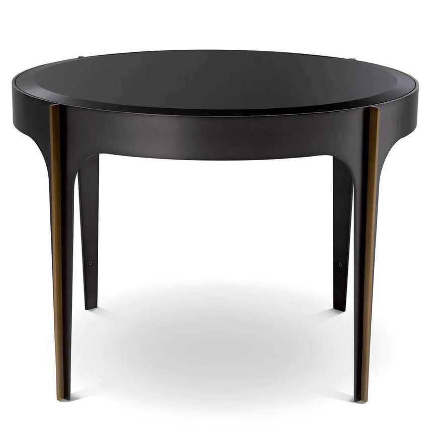 Artemisa glass side table with bronze legs