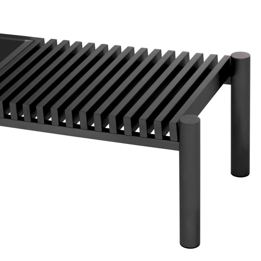 Bibi glass coffee table with bronze frame