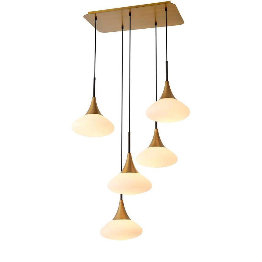 Duco 5-branch glass chandelier