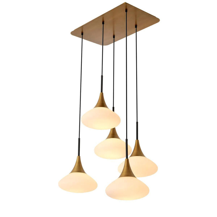 Duco 5-branch glass chandelier