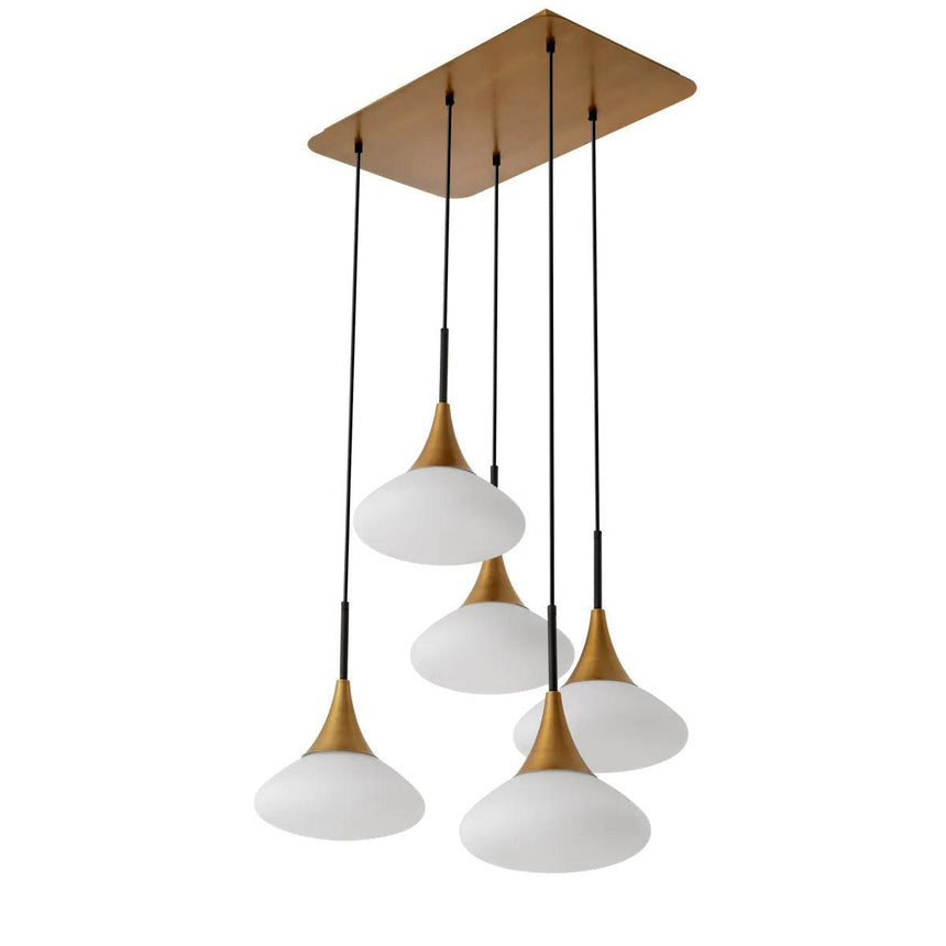 Duco 5-branch glass chandelier