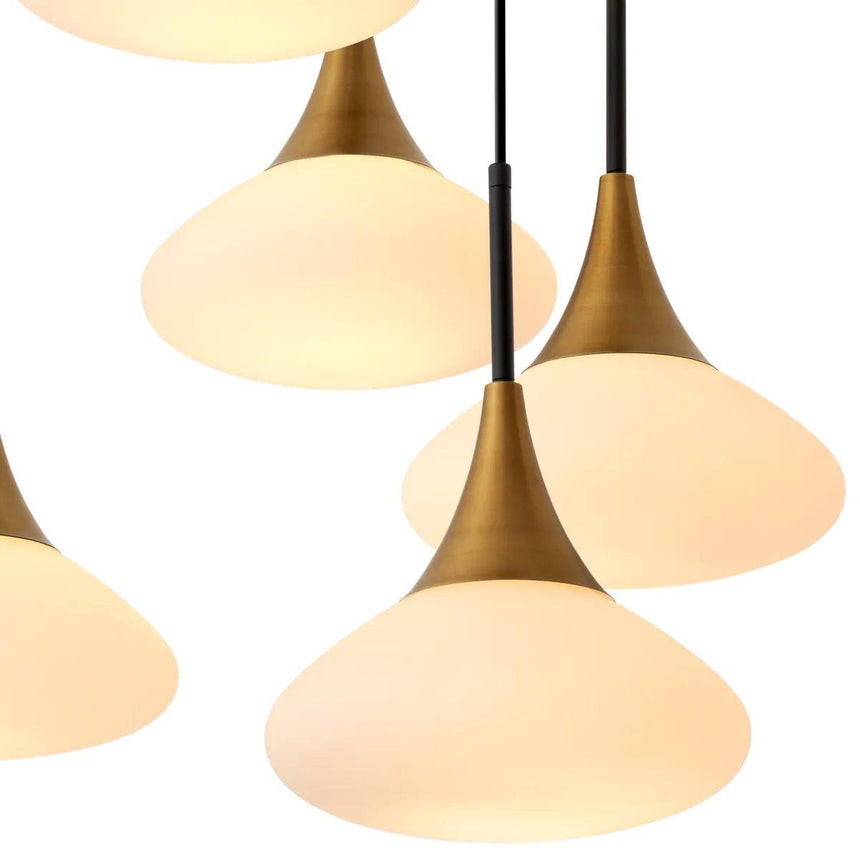 Duco 5-branch glass chandelier