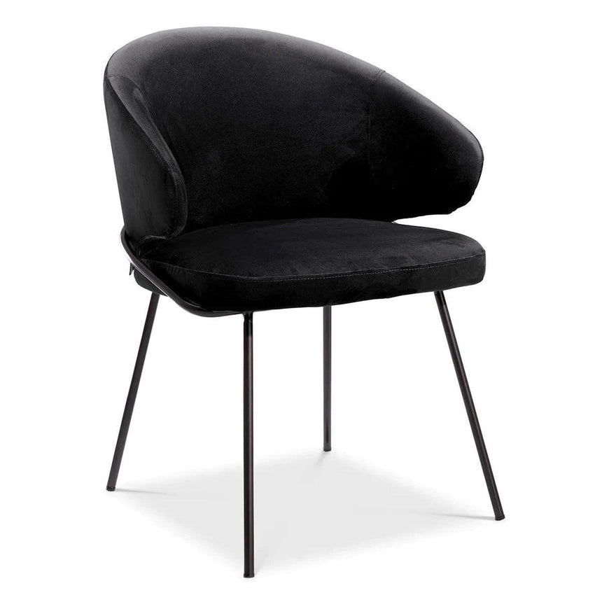 Kinley velvet chair with black legs