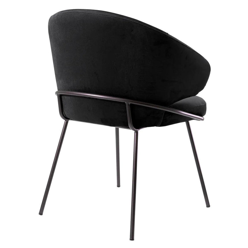 Kinley velvet chair with black legs