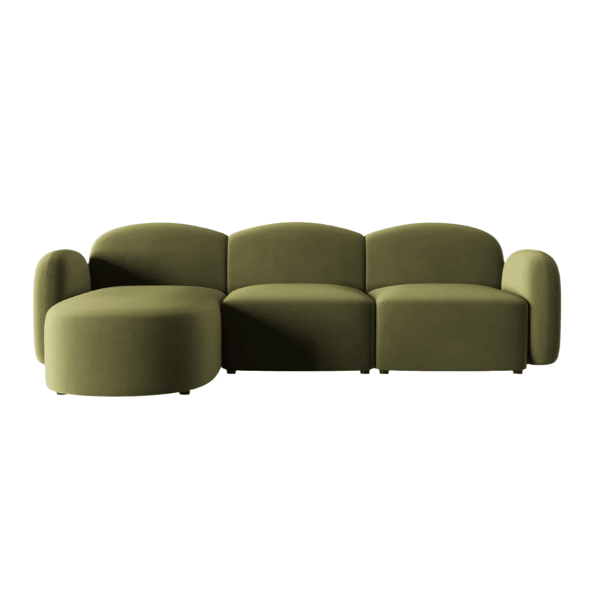 Blair left-hand velvet corner sofa 274x167