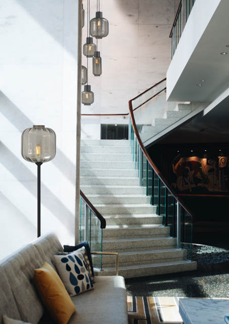 Lava 3-bulb dark gray glass pendant lamp