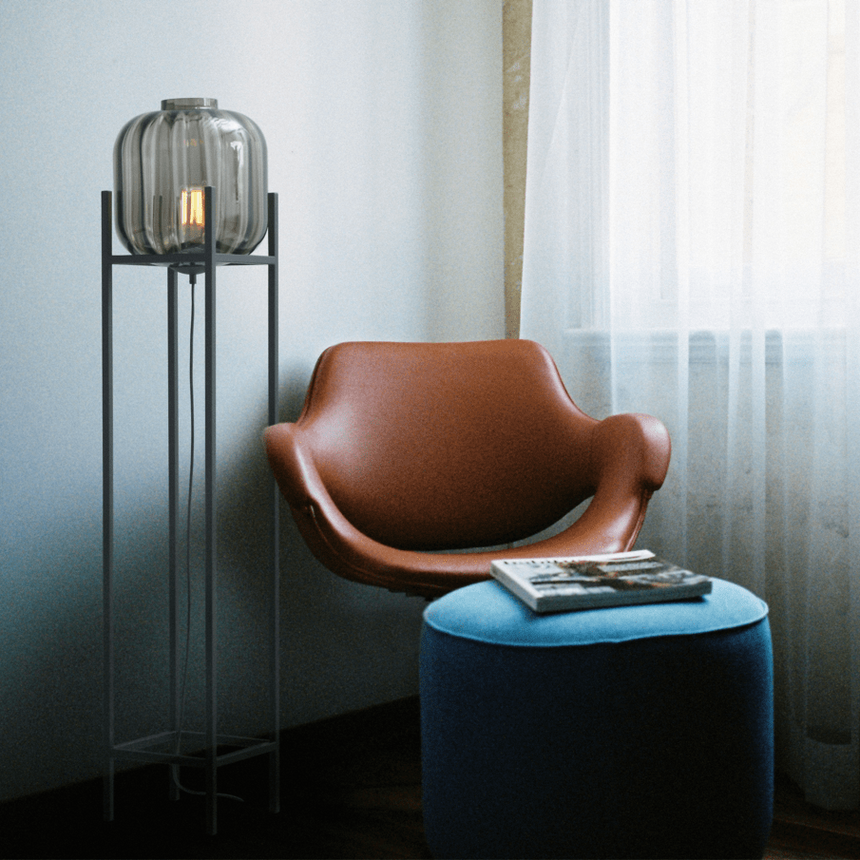 Lava 3-bulb dark gray glass pendant lamp