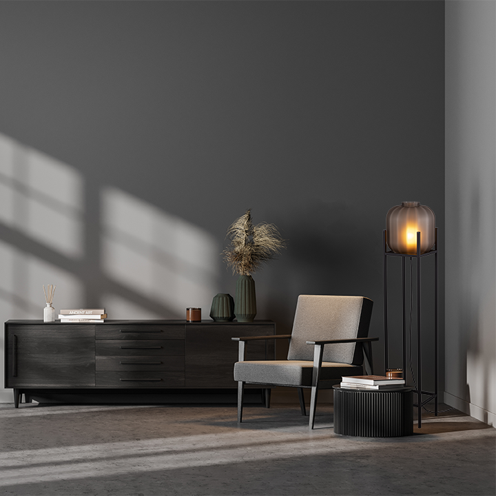 Lava 3-bulb dark gray glass pendant lamp