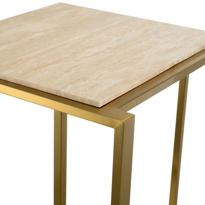 Cocktail limestone side table