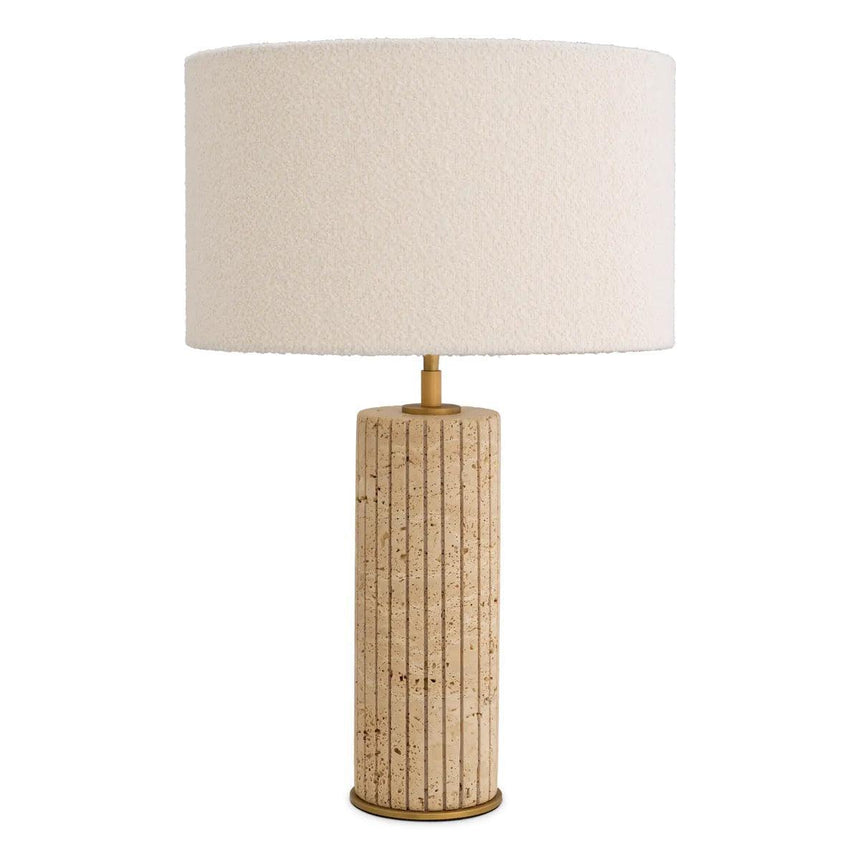 Giova Round bouclé table lamp
