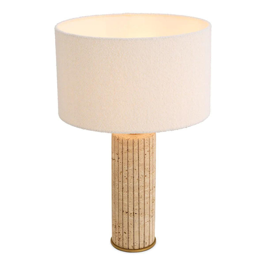 Giova Round bouclé table lamp