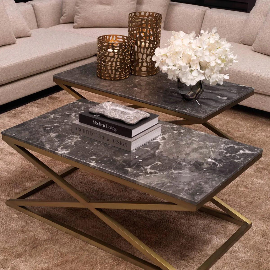 Criss Cross Marble Coffee Table