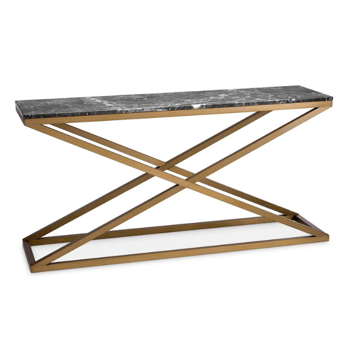 Criss Cross Marble Console Table