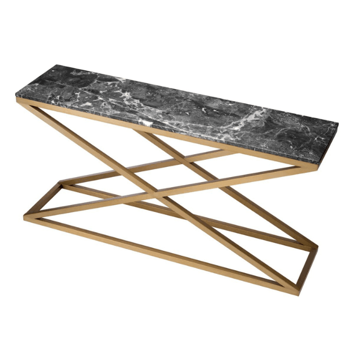 Criss Cross Marble Console Table