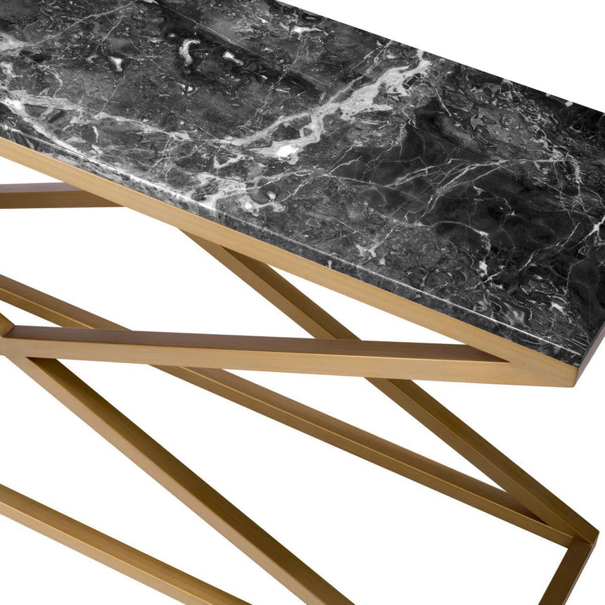 Criss Cross Marble Console Table