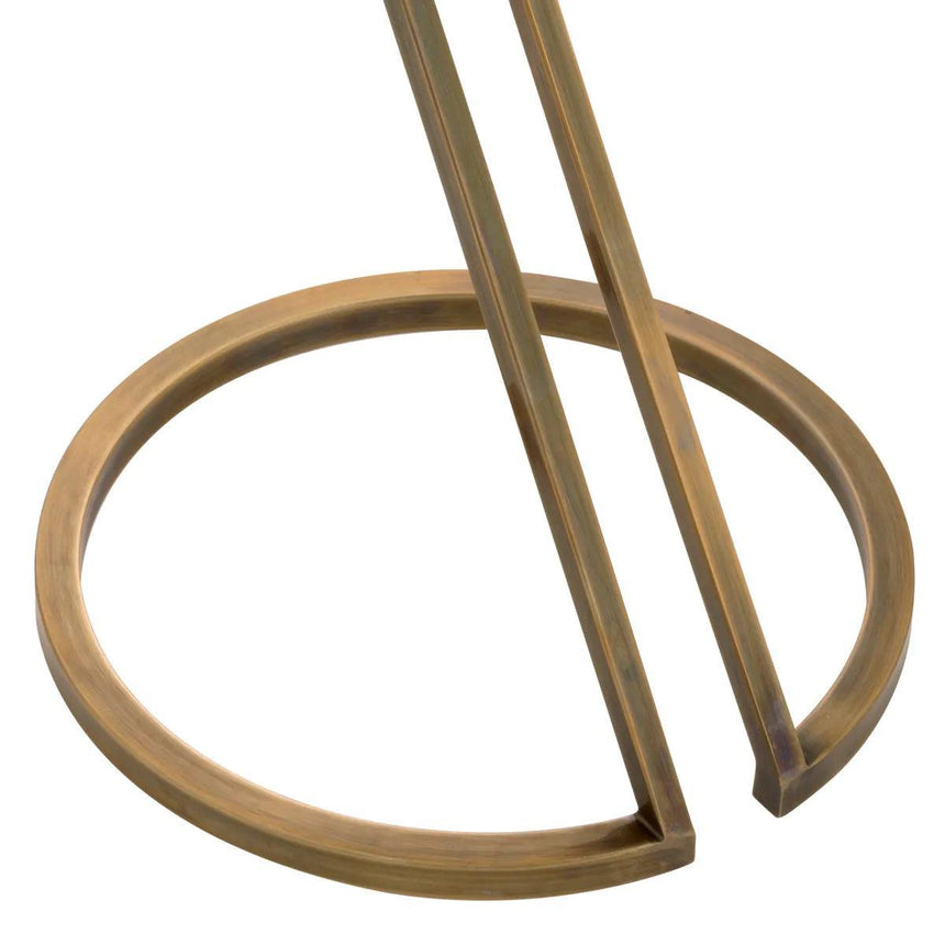 Falcone smoked glass side table with brass legs