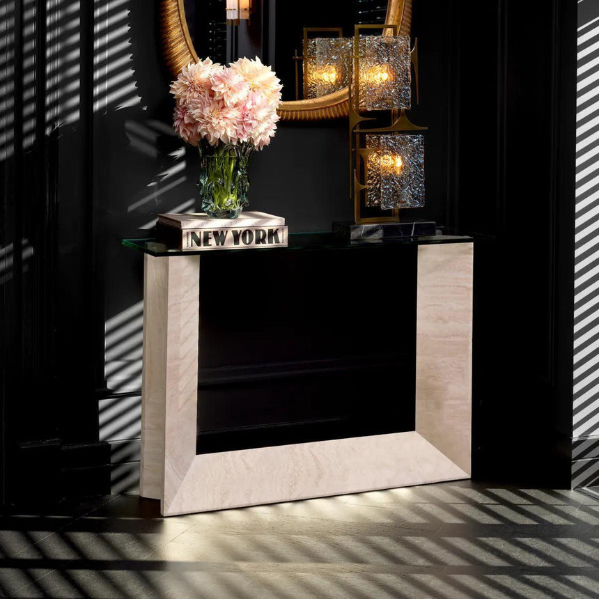 Fortuna glass console table